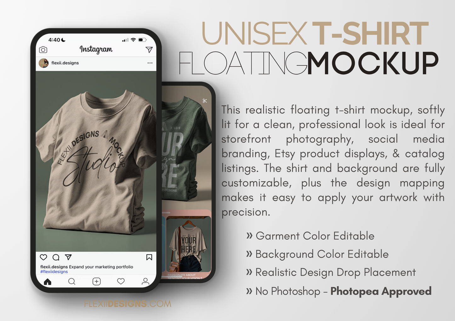 Floating T-Shirt Mockup | Storefront Photography PSD Template