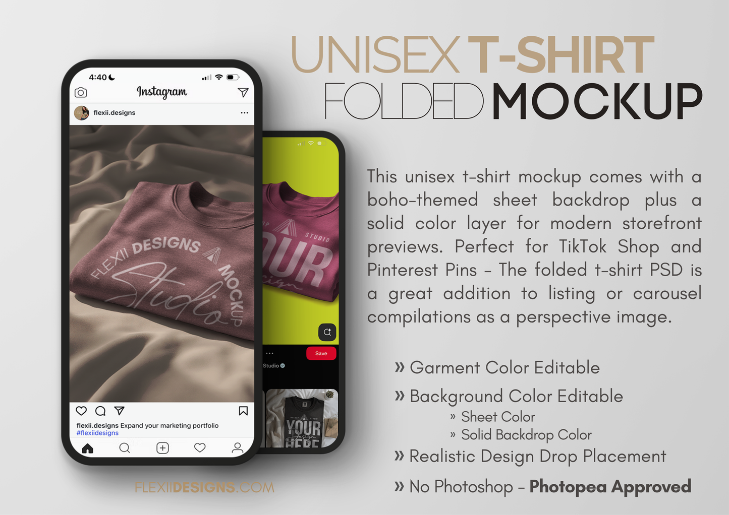 Folded T-Shirt Mockup | Flatlay PSD Template for Boutique Brands
