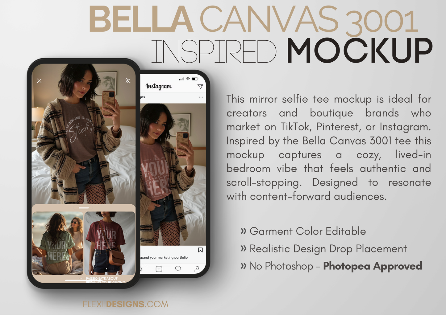 Tee Mockup | T-shirt PSD Template for Pinterest & Etsy Marketing