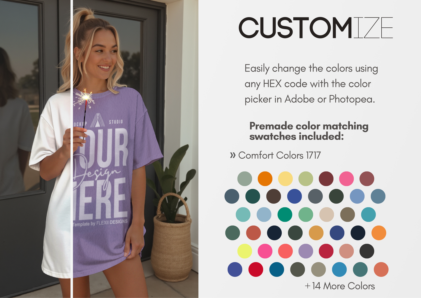 Oversized T-Shirt Mockup | Summer Porch Lifestyle PSD | Pinterest & Etsy Ready