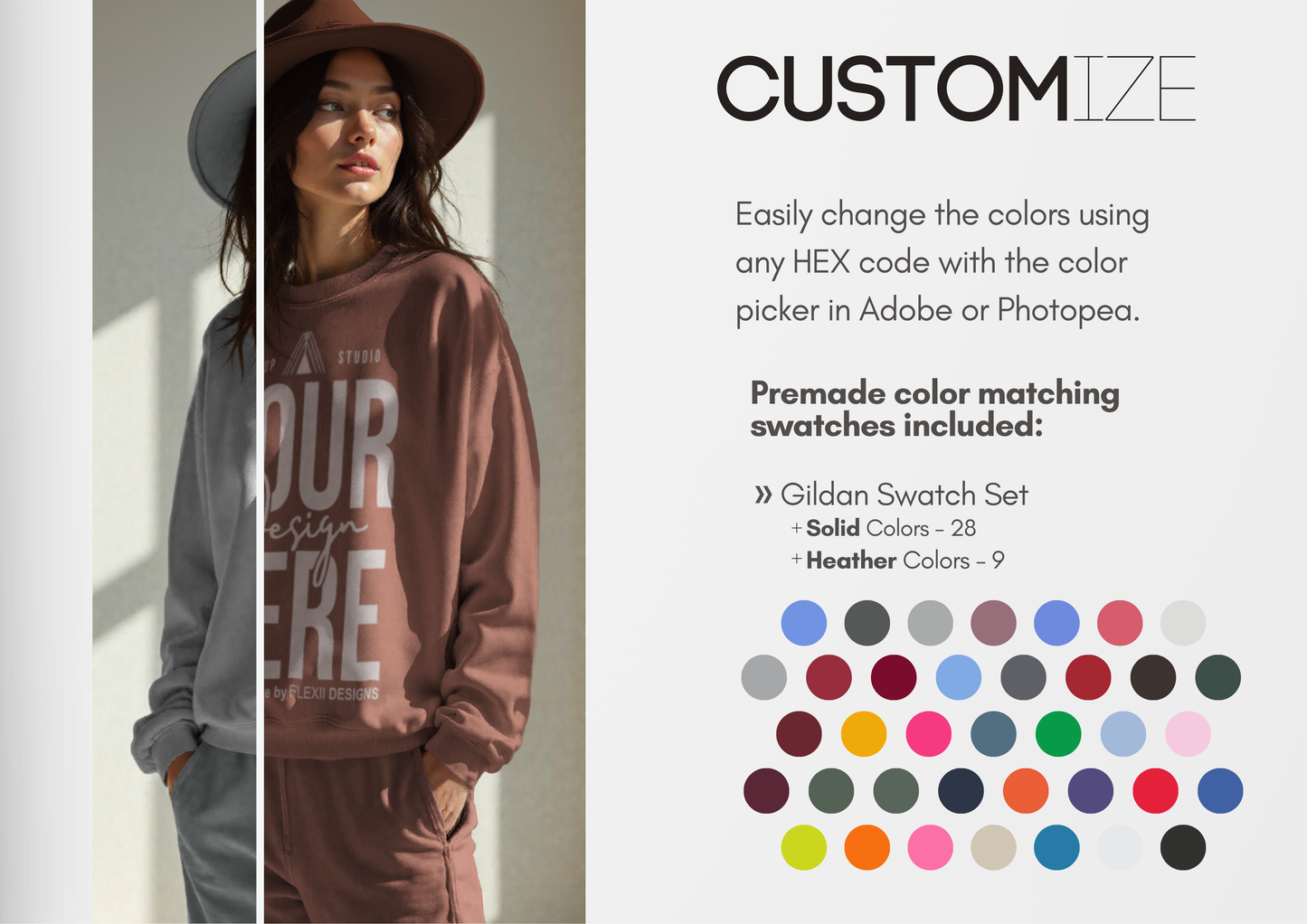Crewneck Mockup | Boho Pullover PSD Template | Pinterest Mockup