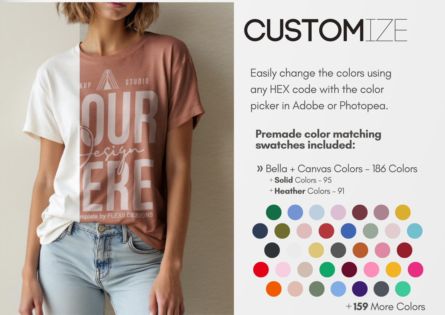 Classic T-Shirt Mockup on Model | PSD Template for Etsy & Boutique Brands