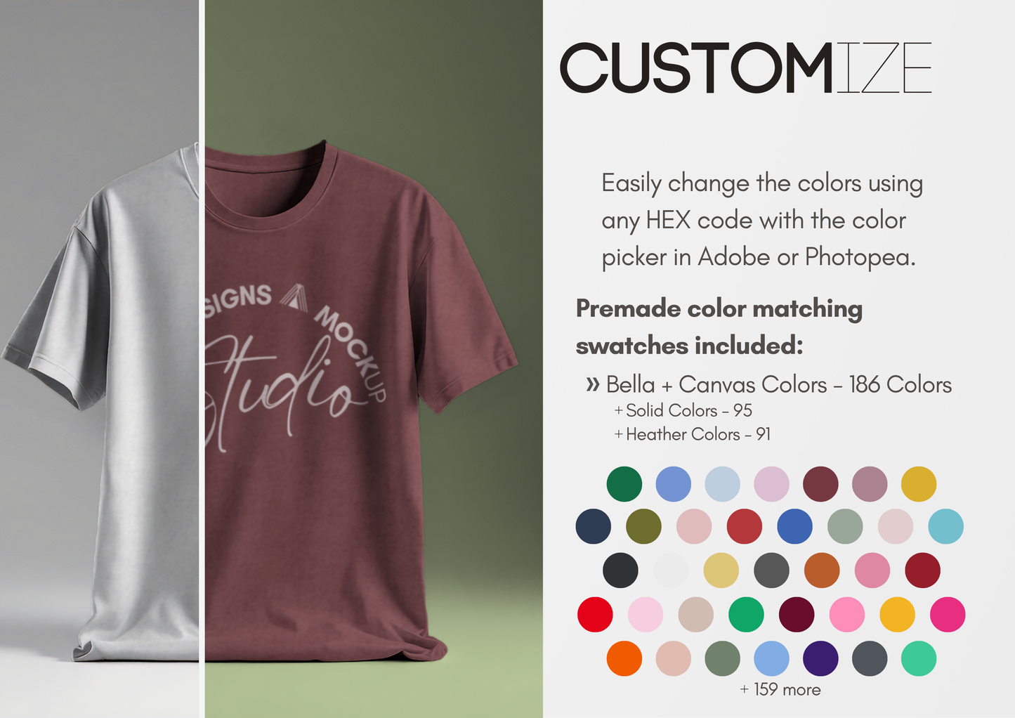 Floating T-shirt Mockup | Masculine Fit Tee | Storefront PSD Template
