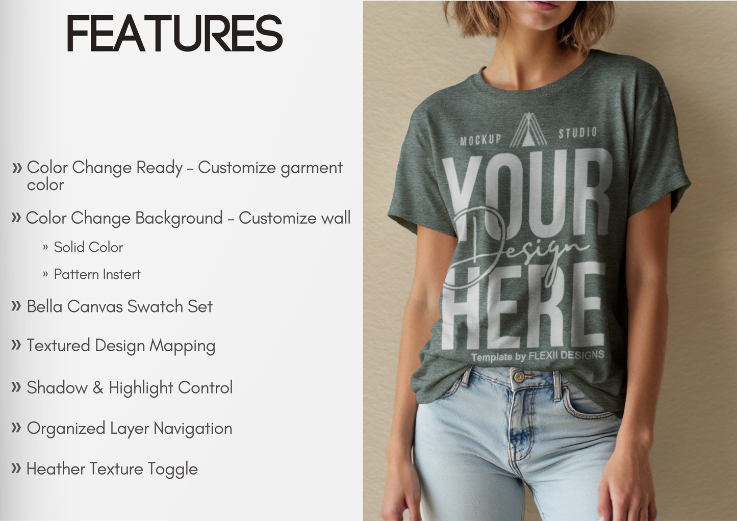 Classic T-Shirt Mockup on Model | PSD Template for Etsy & Boutique Brands