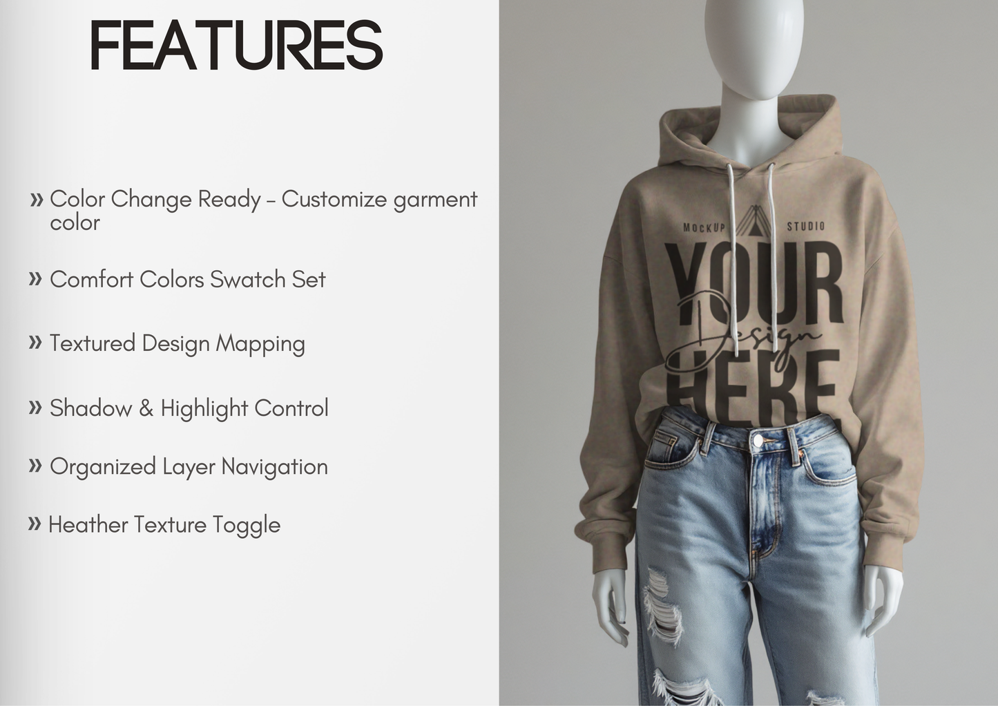Hoodie Mockup on Mannequin | Storefront PSD Template for Boutique Brands