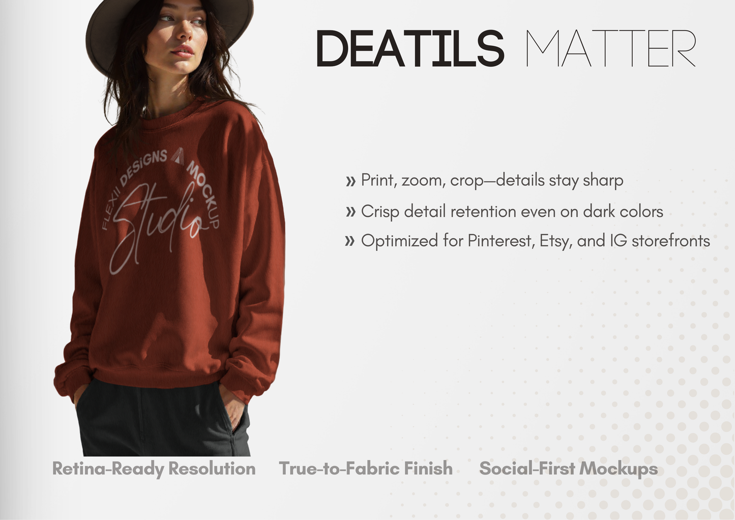 Crewneck Mockup | Boho Pullover PSD Template | Pinterest Mockup