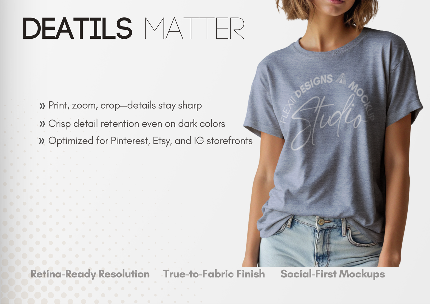 Classic T-Shirt Mockup on Model | PSD Template for Etsy & Boutique Brands