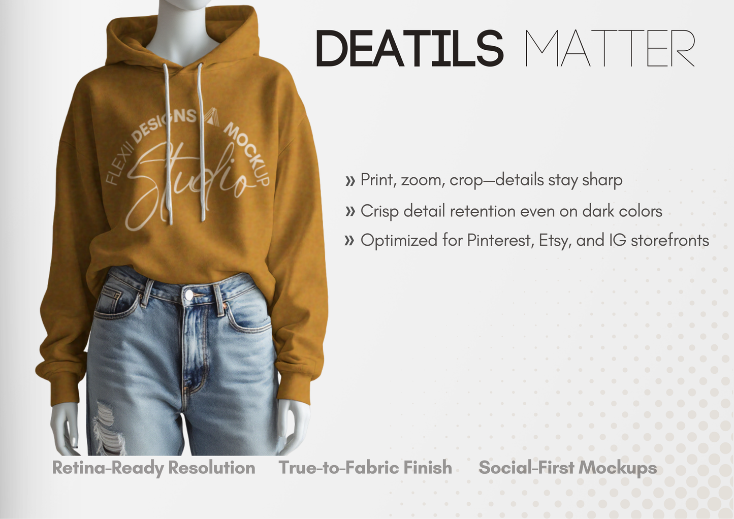 Hoodie Mockup on Mannequin | Storefront PSD Template for Boutique Brands