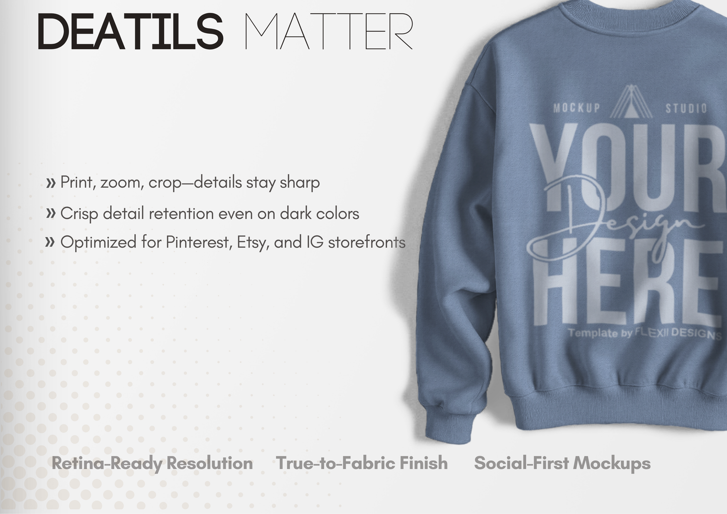 Gildan 18000 Mockup | Back View Flatlay Sweatshirt | PSD for Etsy, POD & Shopify