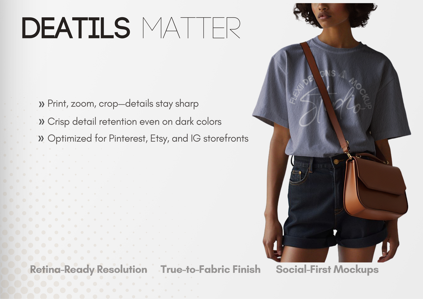 Slouchy Tucked In T-shirt Mockup | Oversized PSD Template for Boutique Brands