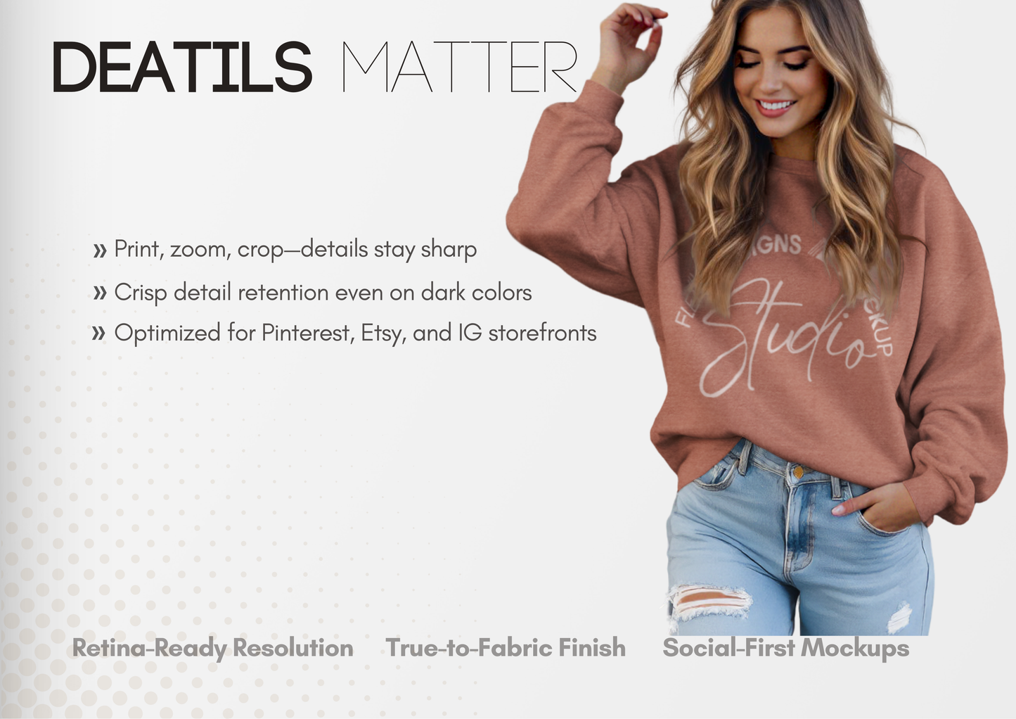 Gildan 18000 Mockup | Candid Pullover PSD Template for Etsy & Pinterest