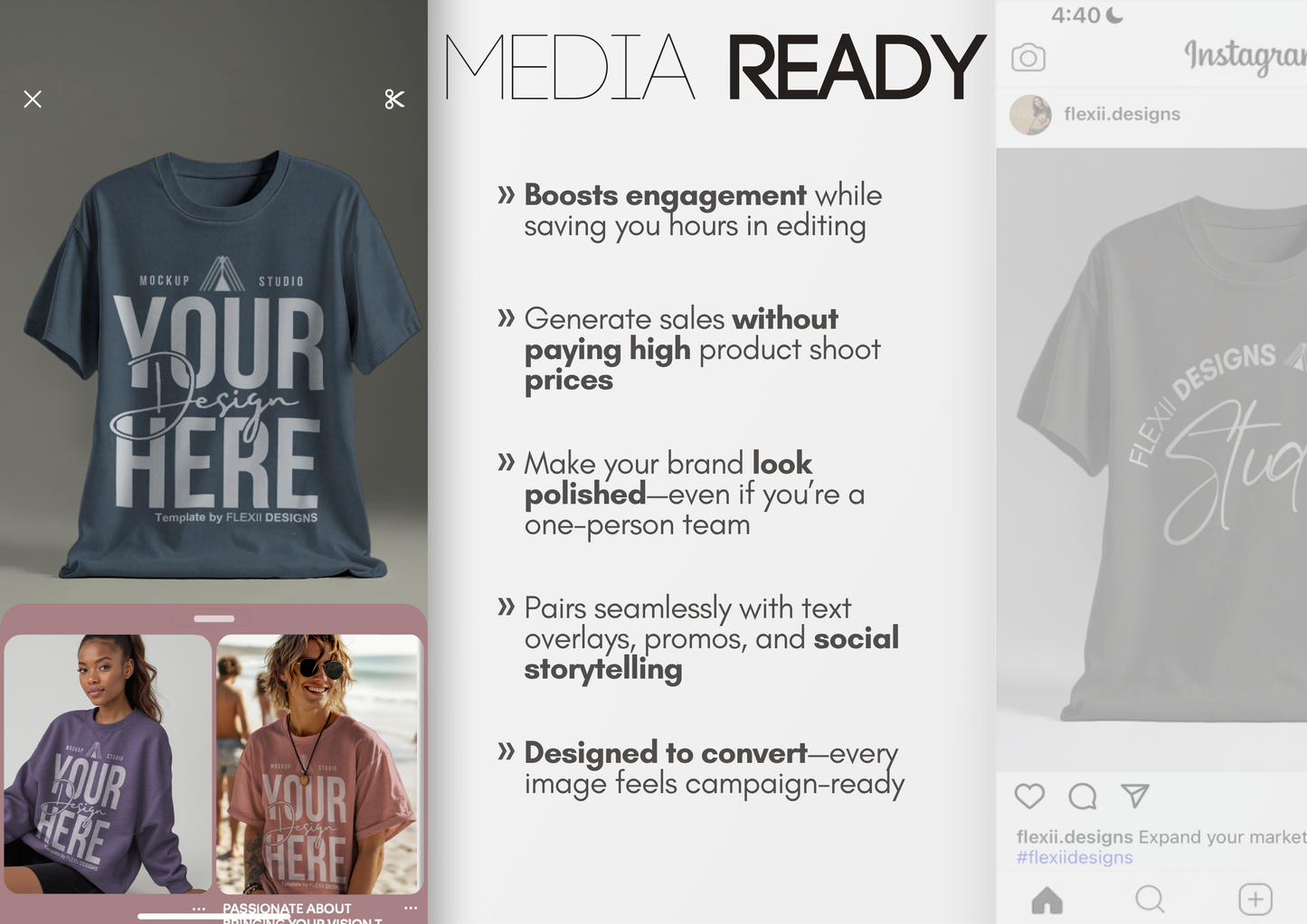 Floating T-shirt Mockup | Feminine Fit Tee | Storefront PSD Template