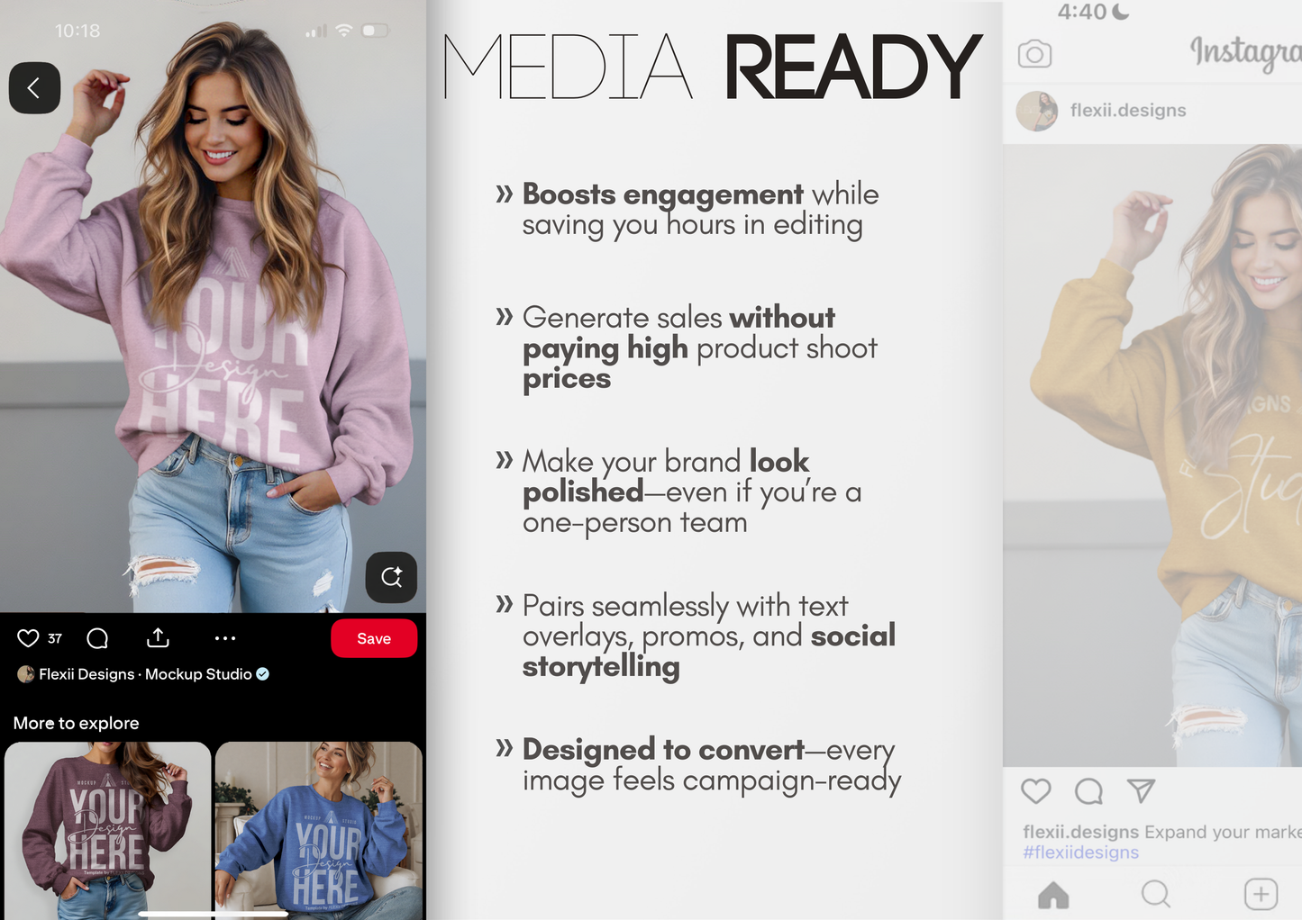 Gildan 18000 Mockup | Candid Pullover PSD Template for Etsy & Pinterest