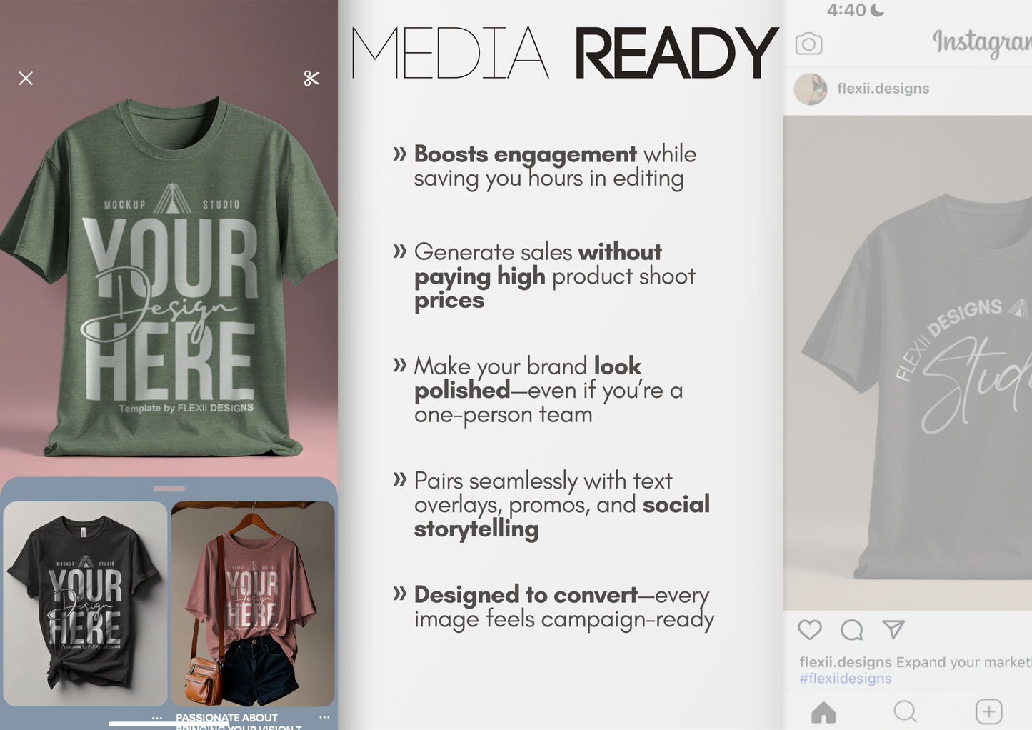 Floating T-shirt Mockup | Masculine Fit Tee | Storefront PSD Template