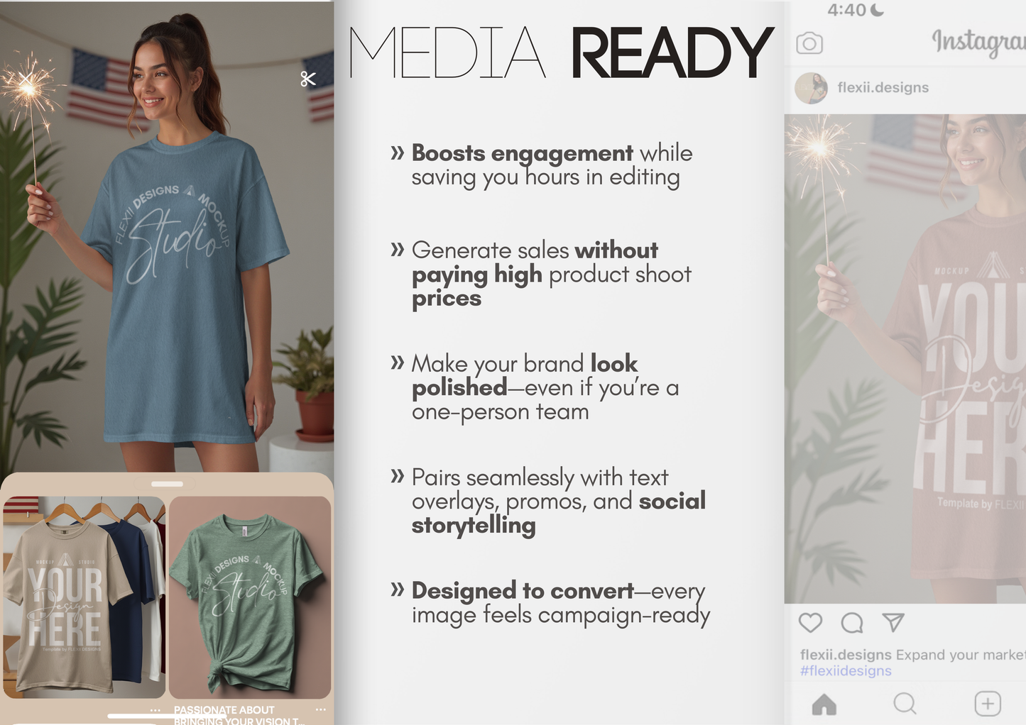 American Summer Tee Mockup | PSD for Etsy, Shopify & Pinterest