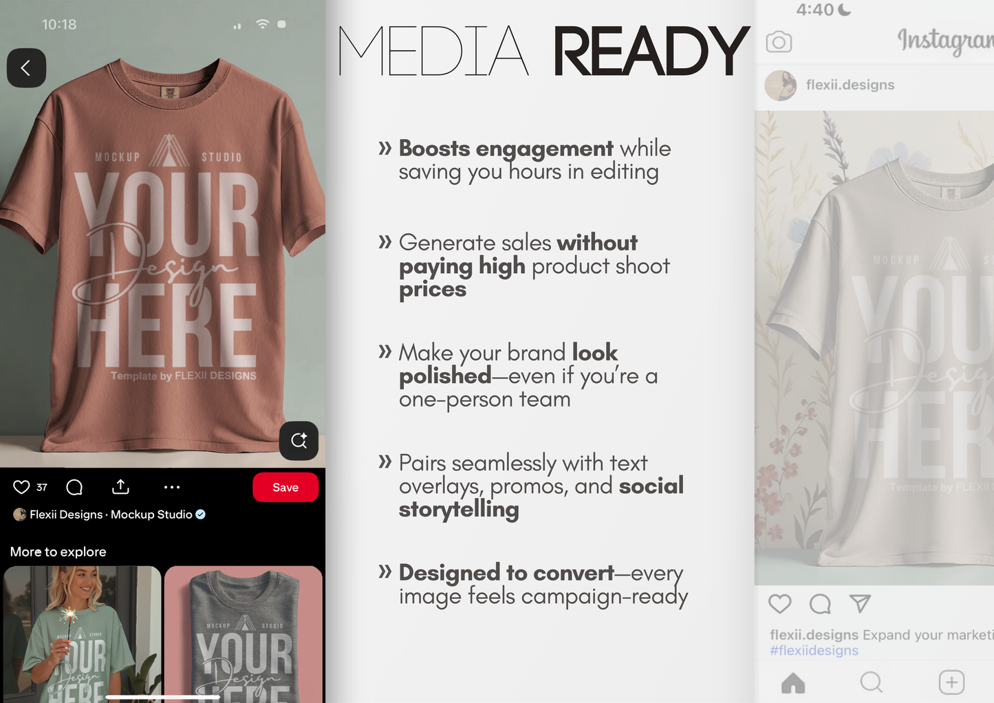 Comfort Colors 1717 Floating T-Shirt Mockup | PSD Template for POD, Etsy, Shopify, Pinterest
