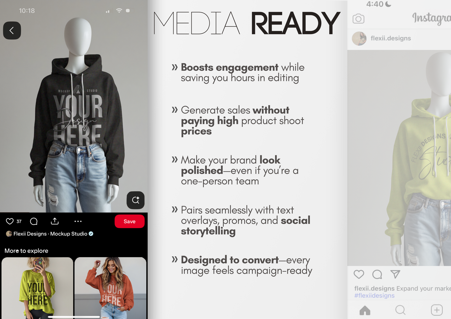 Hoodie Mockup on Mannequin | Storefront PSD Template for Boutique Brands