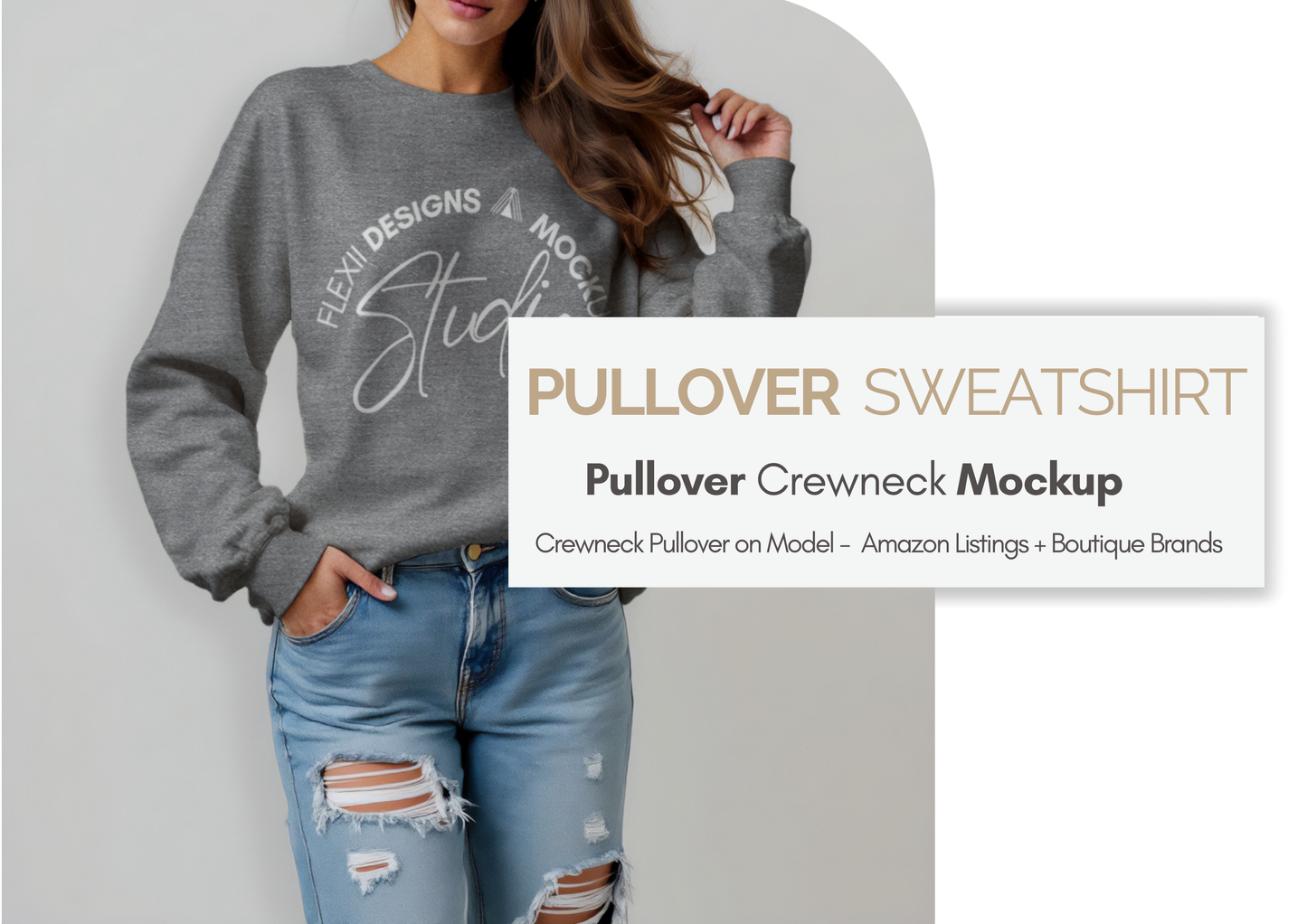 Pullover Crewneck Mockup | Sweater PSD Template for Etsy, Pinterest, & Boutiques