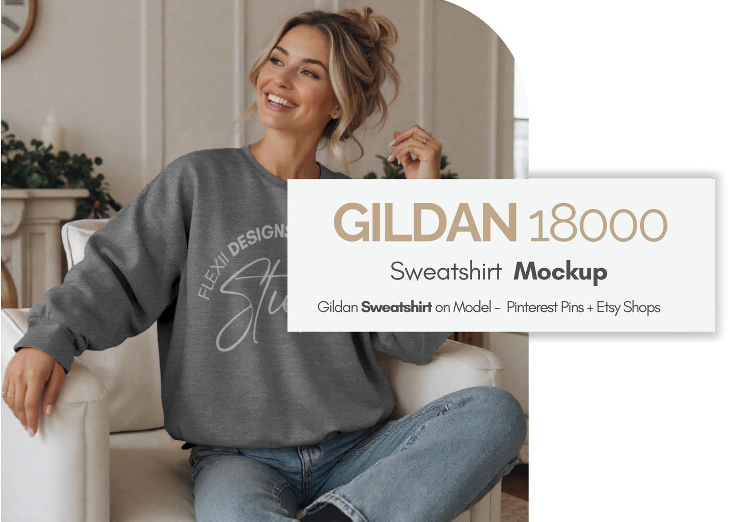 Gildan 18000 PSD Template | Etsy Mockup | Pinterest & Boutique PSD
