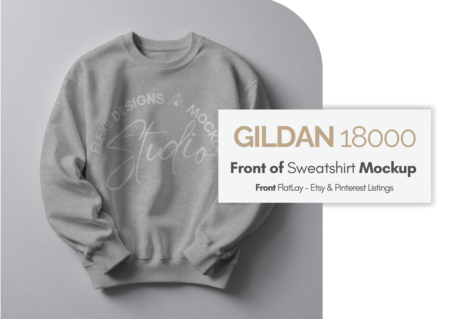 Gildan 18000 Sweatshirt Mockup | Front Flatlay PSD for Etsy, POD & Shopify