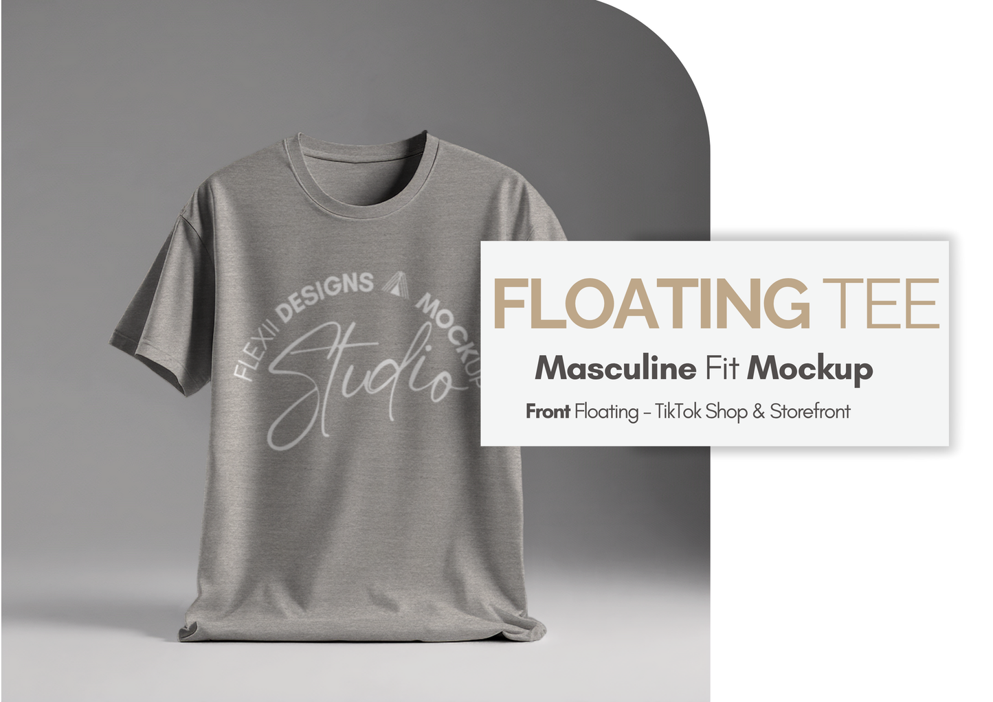 Floating T-shirt Mockup | Masculine Fit Tee | Storefront PSD Template