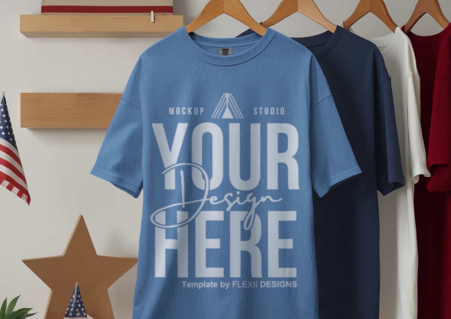 Hanging T-Shirt Mockup | Comfort Colors 1717 | PSD Template