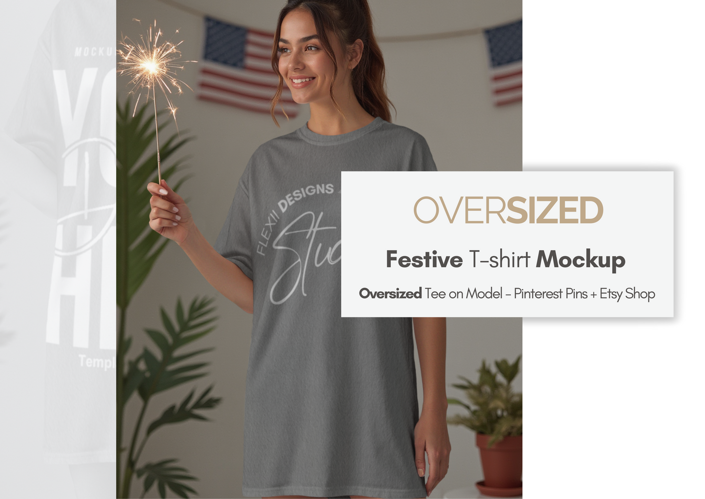 American Summer Tee Mockup | PSD for Etsy, Shopify & Pinterest