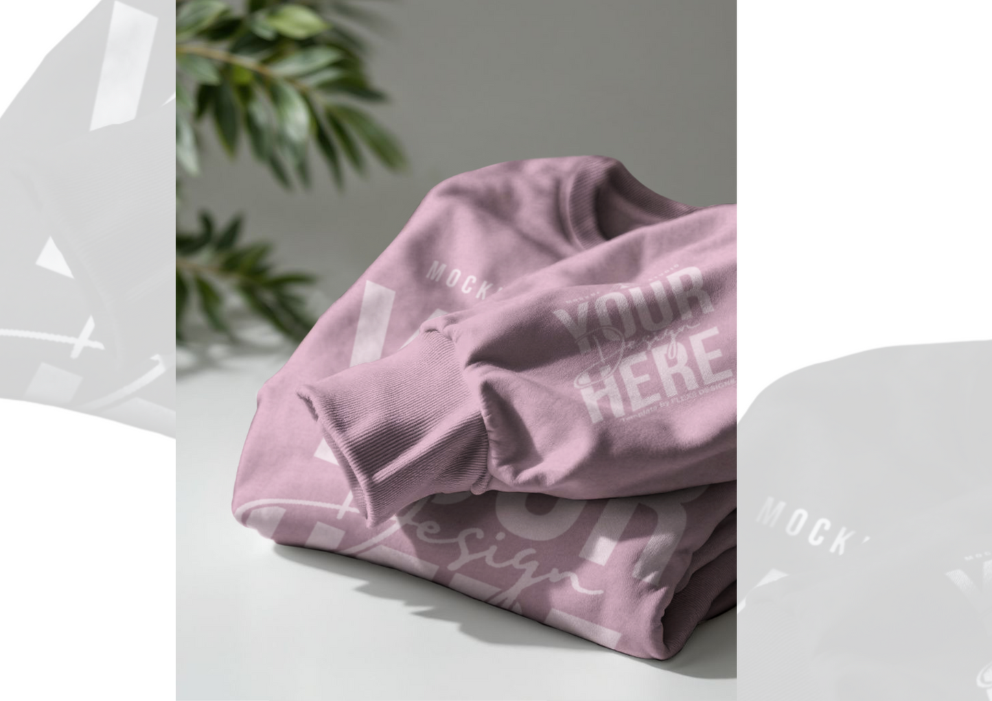 Folded Crewneck Mockup | Sweatshirt And Sleeve Mockup for Custom Etsy Sellers