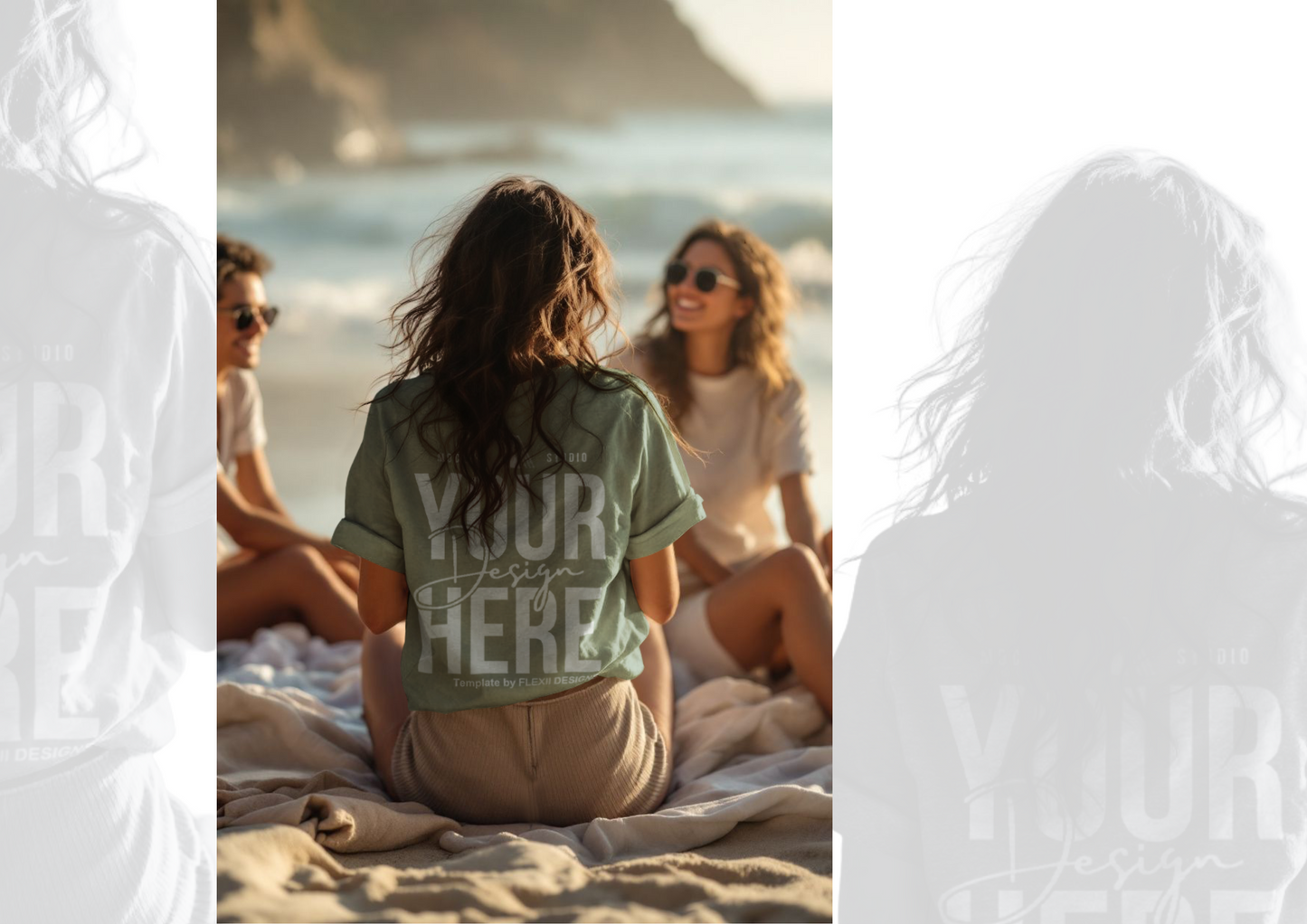 Cuffed T-shirt Mockup | Back View Mockup Template | PSD for Shopify Sellers