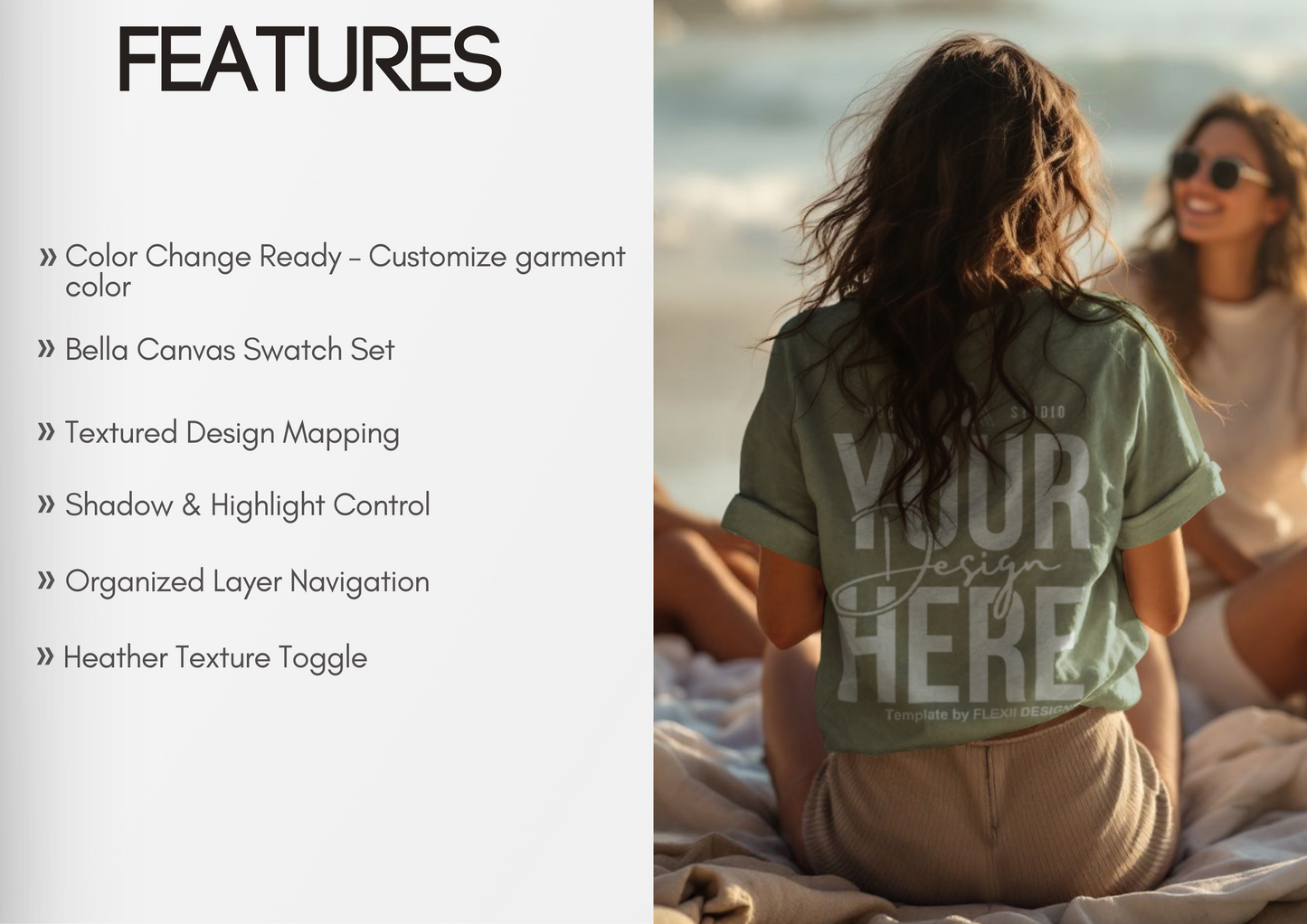 Cuffed T-shirt Mockup | Back View Mockup Template | PSD for Shopify Sellers