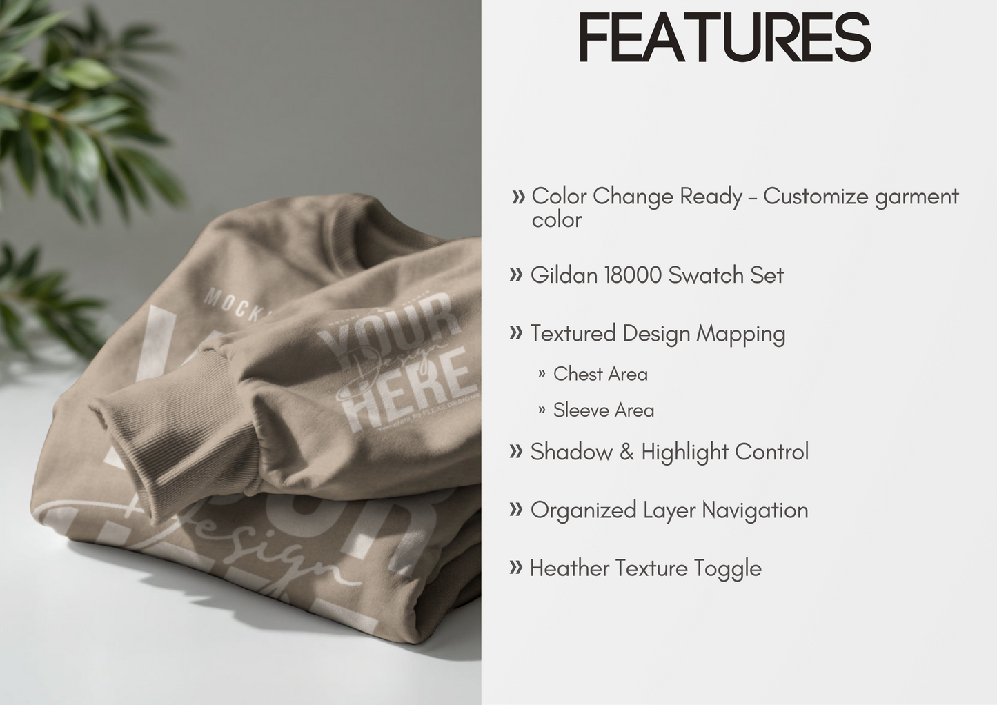 Folded Crewneck Mockup | Sweatshirt And Sleeve Mockup for Custom Etsy Sellers