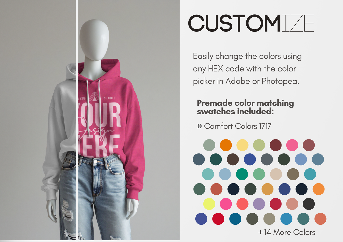 Hoodie Mockup on Mannequin | Storefront PSD Template for Boutique Brands