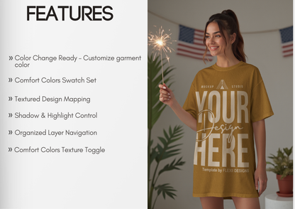 American Summer Tee Mockup | PSD for Etsy, Shopify & Pinterest