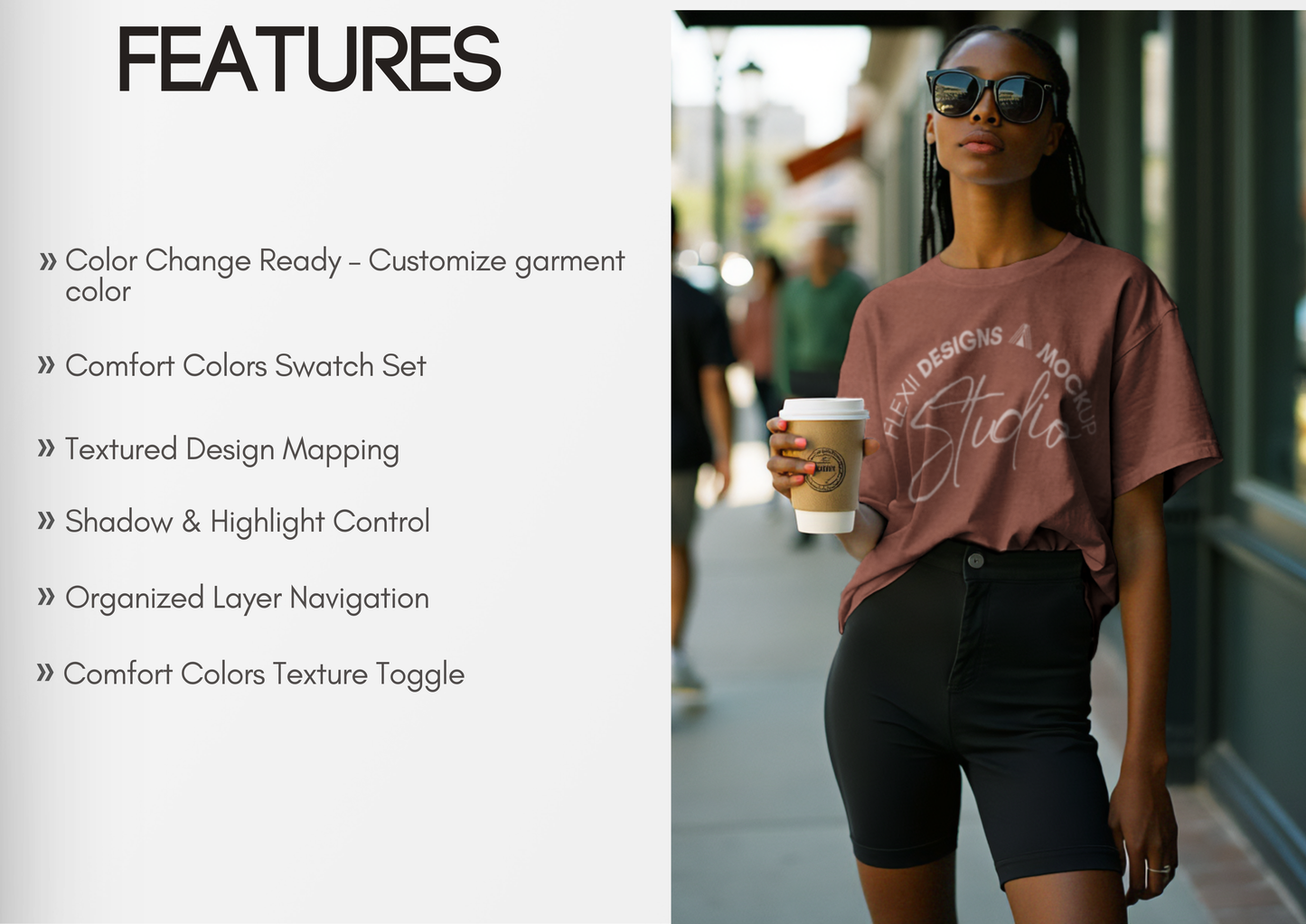 Oversized Slouchy T-Shirt Mockup | Female Model Street Style