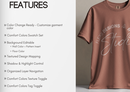Comfort Colors 1717 Floating T-Shirt Mockup | PSD Template for POD, Etsy, Shopify, Pinterest