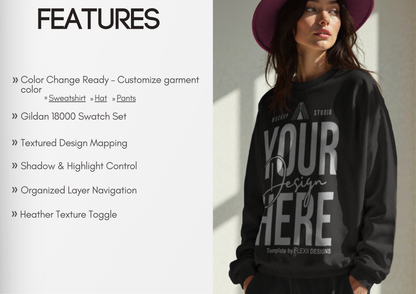 Crewneck Mockup | Boho Pullover PSD Template | Pinterest Mockup