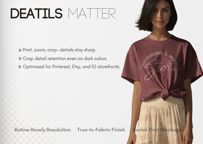Oversized Tee Mockup With Front Knot | PSD Template for Etsy & Pinterest