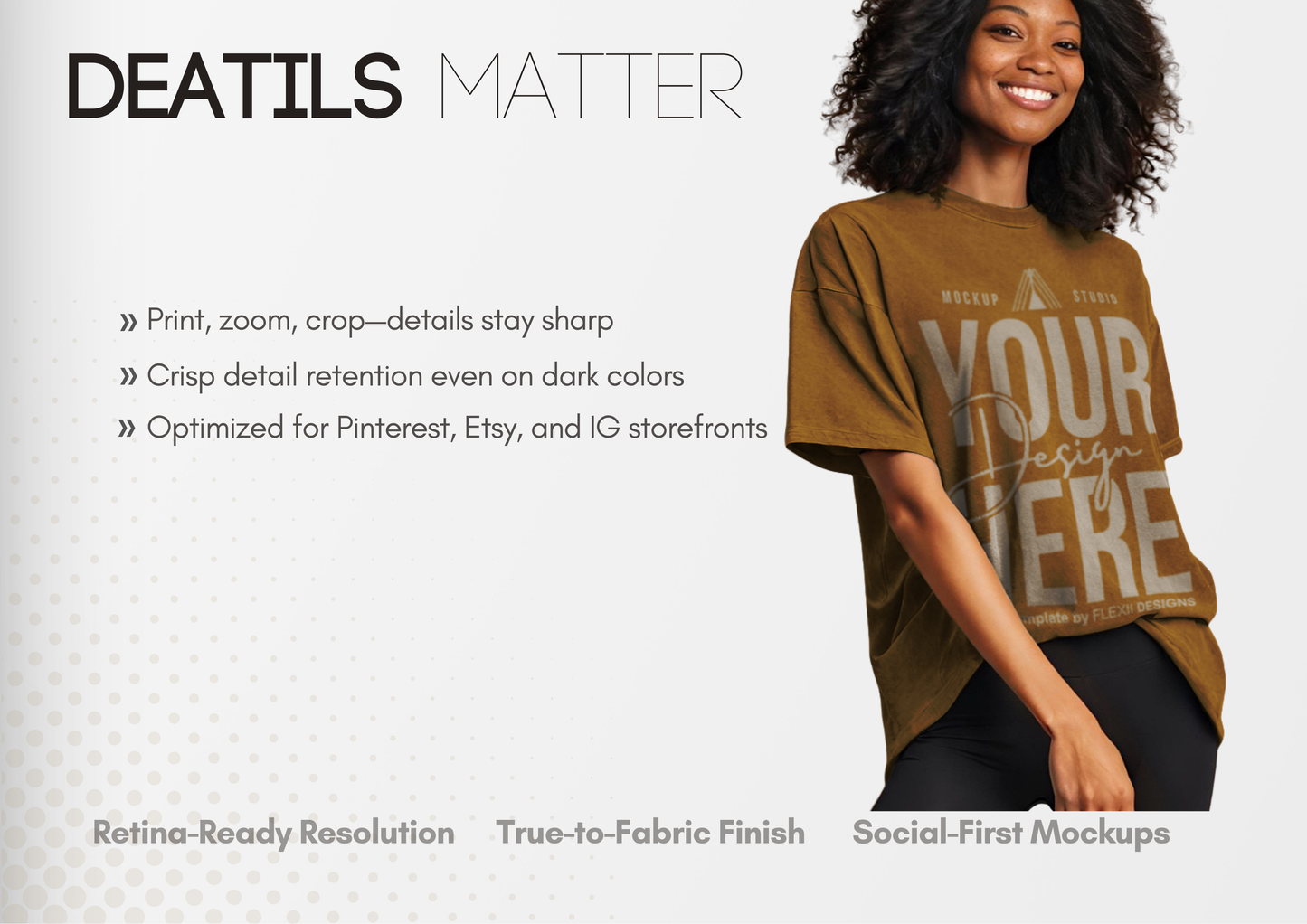 Washed Effect T-Shirt Mockup | Oversized Tee on Model | PSD Template for Acid Washed Tee