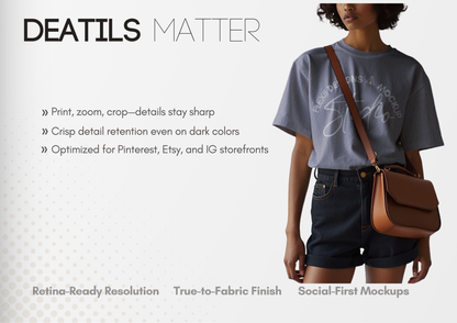 Slouchy Tucked In T-shirt Mockup | Oversized PSD Template for Boutique Brands