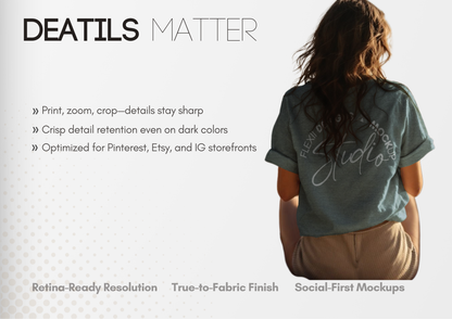 Cuffed T-shirt Mockup | Back View Mockup Template | PSD for Shopify Sellers