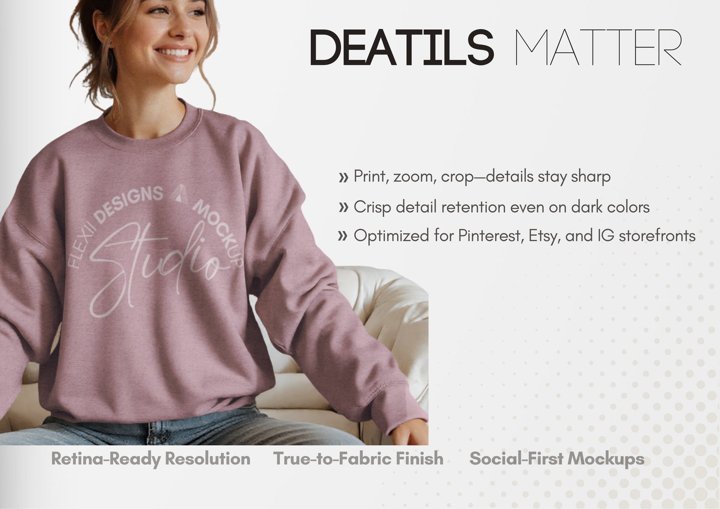 Sweatshirt Mockup on Model | Gildan 18000 PSD Template