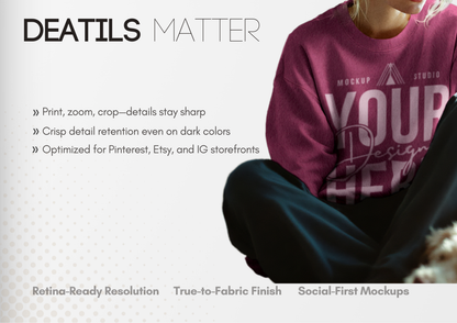 Crewneck Sweater Mockup | Oversized Sweater PSD | Pullover Template