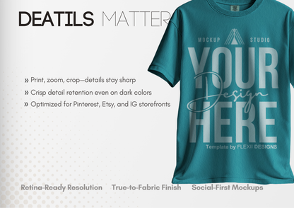 Comfort Colors 1717 Floating T-Shirt Mockup | PSD Template for POD, Etsy, Shopify, Pinterest