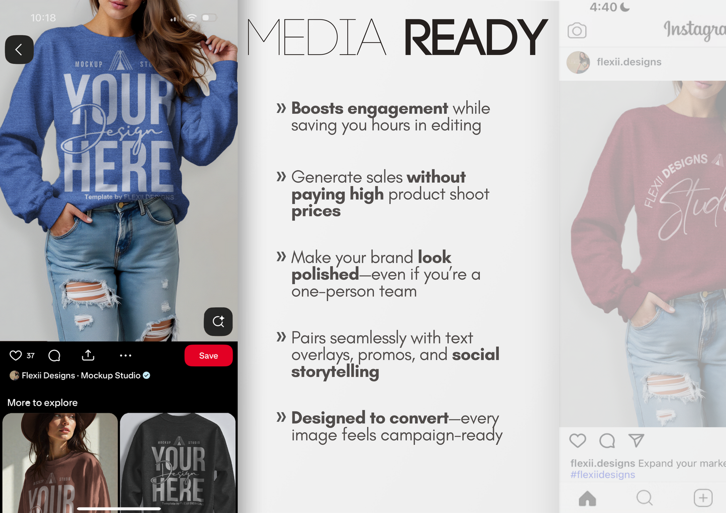 Pullover Crewneck Mockup | Sweater PSD Template for Etsy, Pinterest, & Boutiques