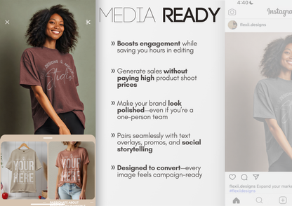 Washed Effect T-Shirt Mockup | Oversized Tee on Model | PSD Template for Acid Washed Tee