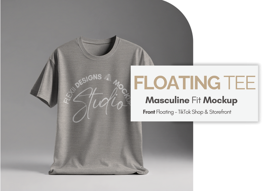 Floating T-shirt Mockup | Masculine Fit Tee | Storefront PSD Template