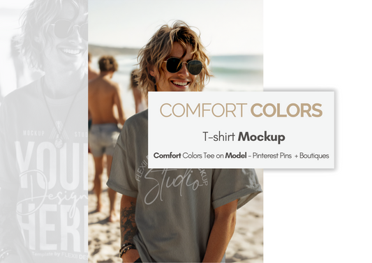 Comfort Colors 1717 Mockup | Oversized Tee PSD for POD, Etsy & Boutiques
