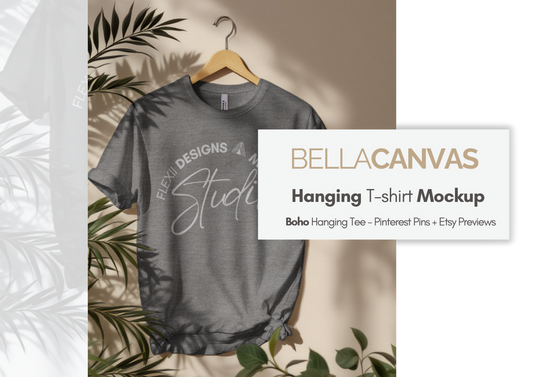 Bella Canvas 3001 Hanger Mockup |  T-Shirt Template | PSD for Etsy & Pinterest