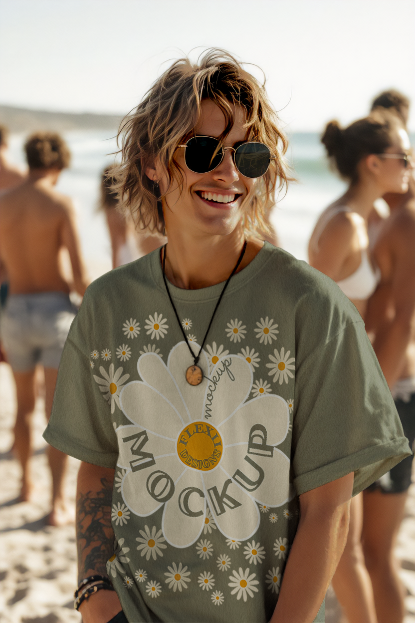 Cuffed Tee Mockup ·M1·