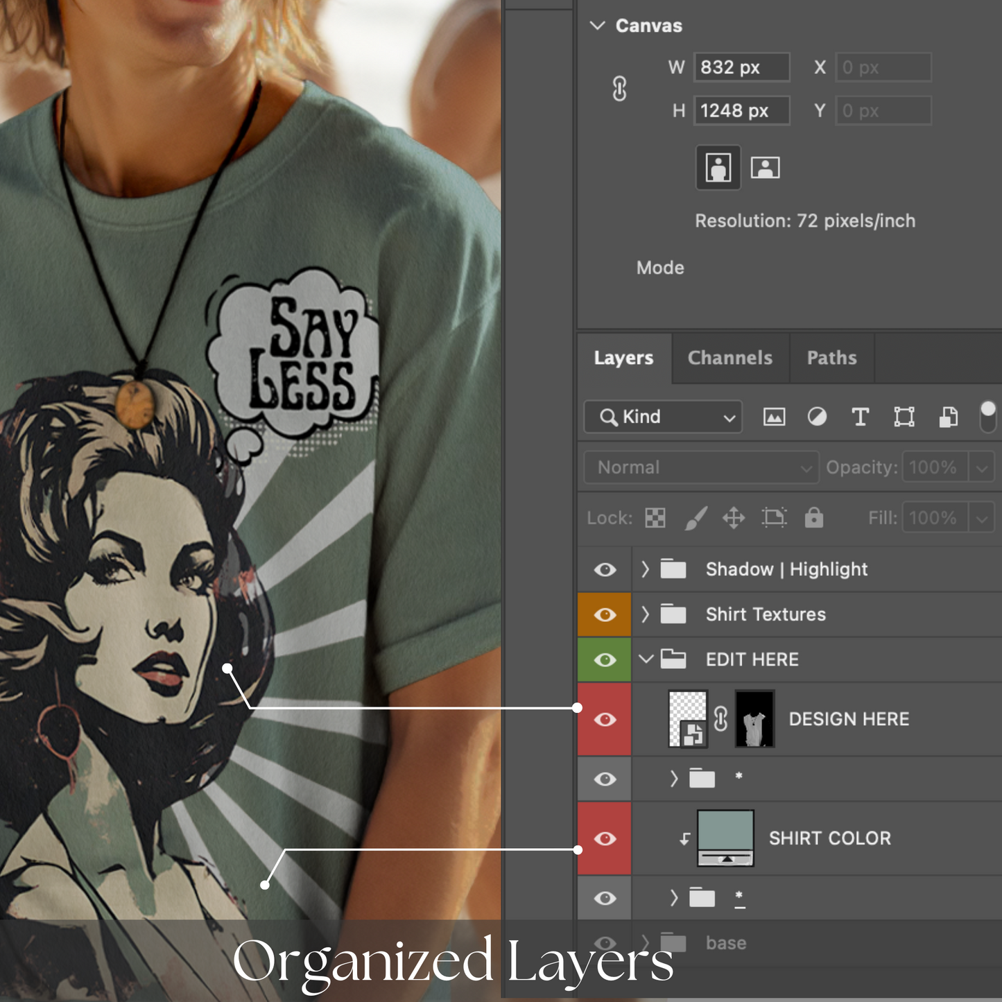 Cuffed Tee Mockup ·M1·
